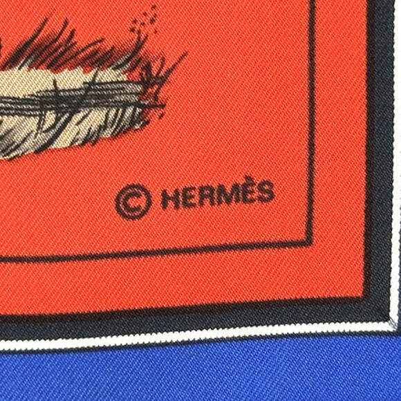 HERMES Authentic Red Silk Scarf - Picture 4 of 8